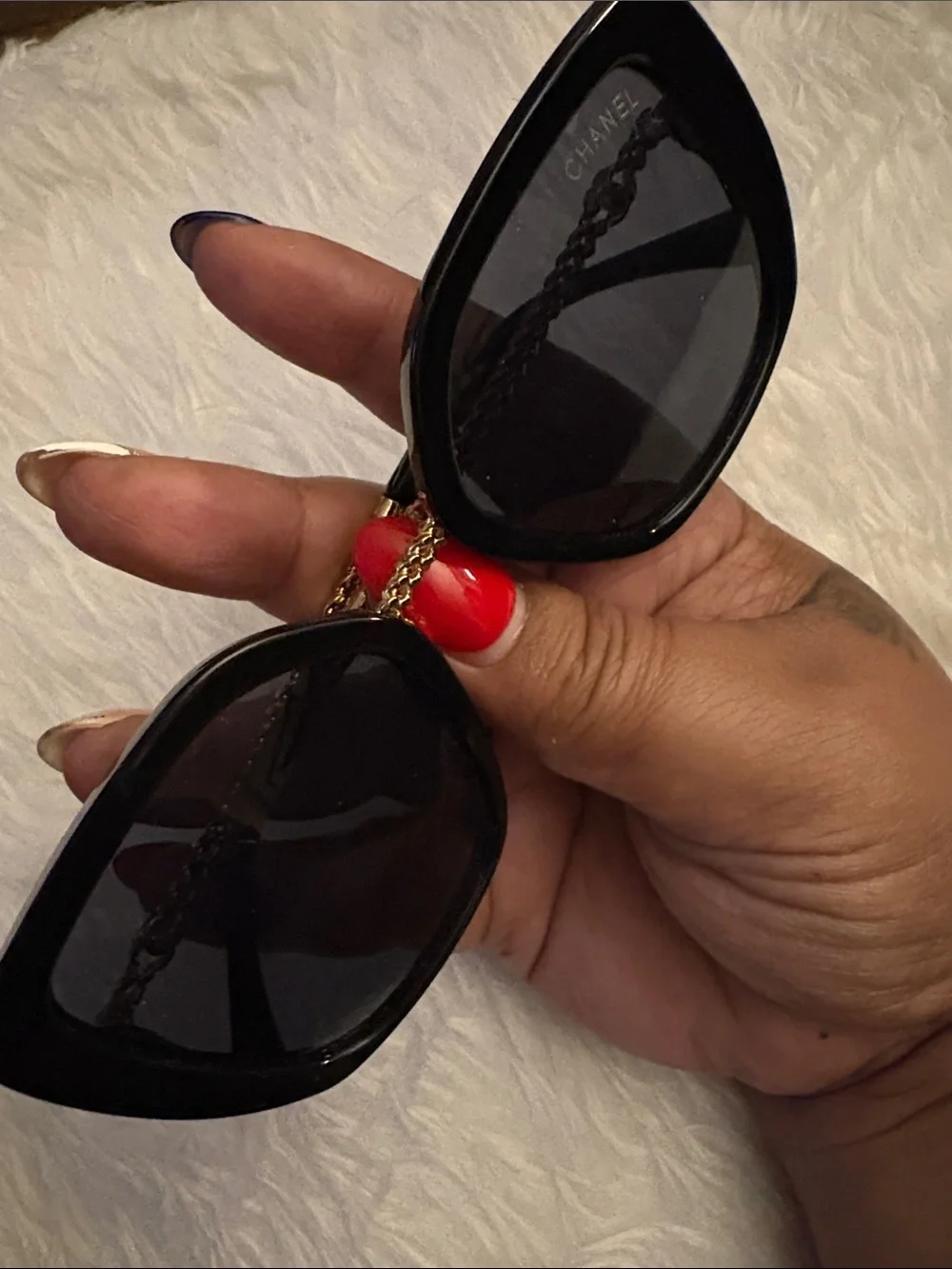Black Sunglasses with Gold Bridge